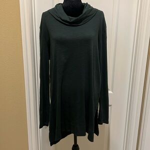 J. Jill Hunter Green 100% cotton Cowl Neck Tunic